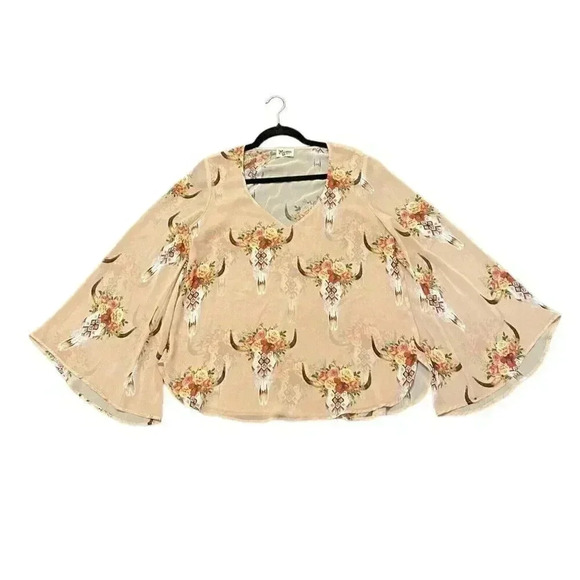 Show Me Your Mumu Blouse Womens Floral Bull Hippie Dippie Top Size Small - Picture 2 of 7